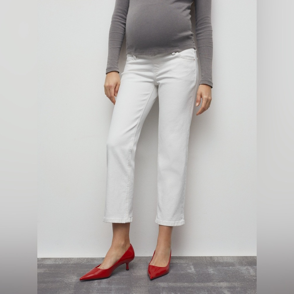 Mango Maternity Straight Leg Jeans in White